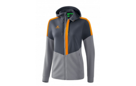 Veste à capuche D'entraînement Squad Femme gris et orange