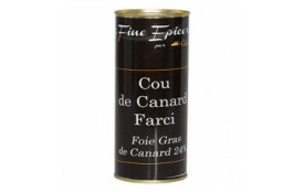 Cou de canard farci au foie gras 24% Boite de 300g